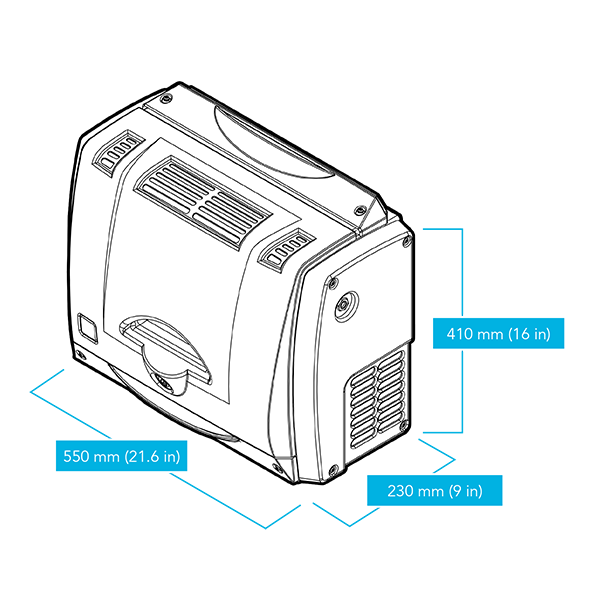 VICI DBS GT PLUS ULTRA ZERO AIR GENERATOR LINE DRAWING WITH DIMENSIONS