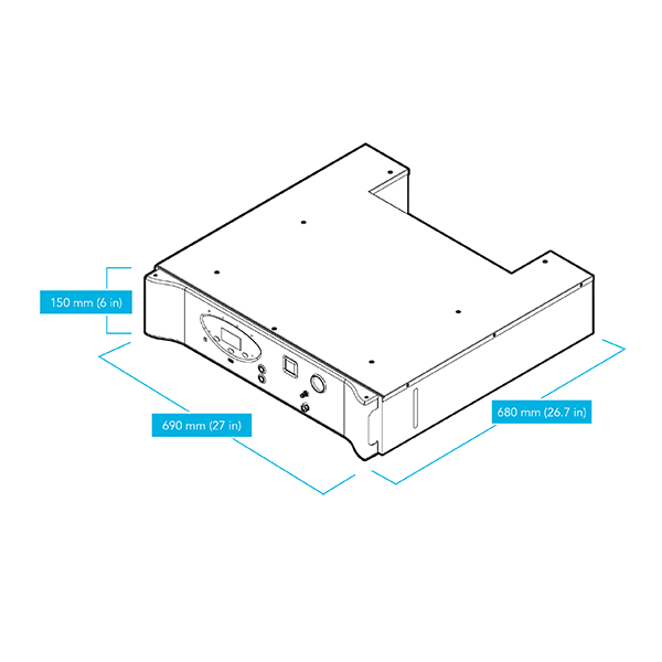 VICI DBS NM PLUS 100 FID STATION HYDROGEN PLUS ZERO AIR GENERATOR LINE DRAWING WITH DIMENSIONS