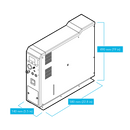 VICI DBS PG PLUS 600 FID TOWER HYDROGEN PLUS ZERO AIR GENERATOR LINE DRAWING WITH DIMENSIONS