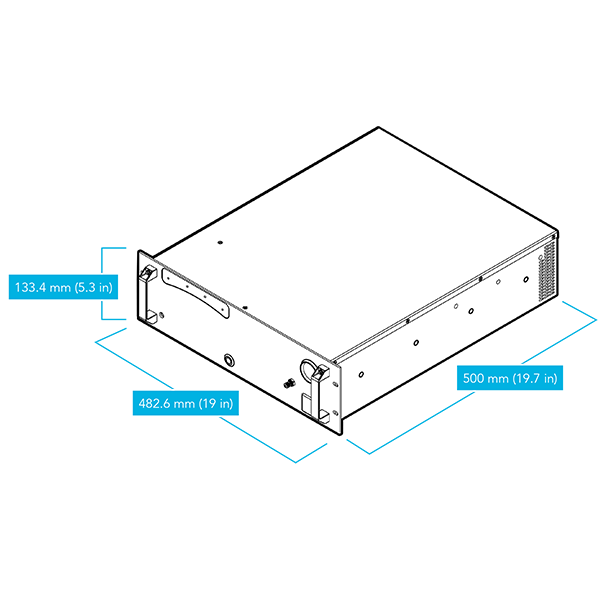 VICI DBS GC PLUS RACK ZERO AIR GENERATOR LINE DRAWING WITH DIMENSIONS