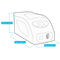 VICI DBS PCB 1500 HIGH PERFORMANCE PELTIER CRYOBATH LINE DRAWING WITH DIMENSIONS